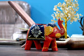 Wooden Elephant Tea Light Candle Holder pair